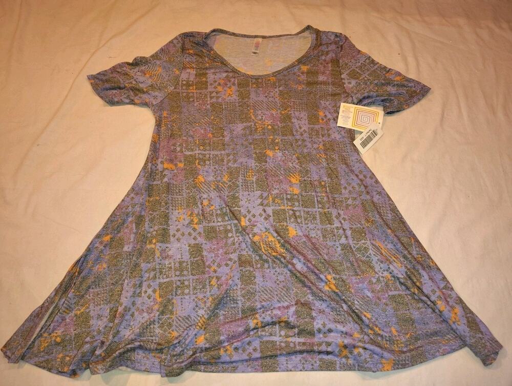 LuLaRoe Perfect T Short Sleeve Shirt Top Xtra X Small NWT XXS Faded Shapes NEW